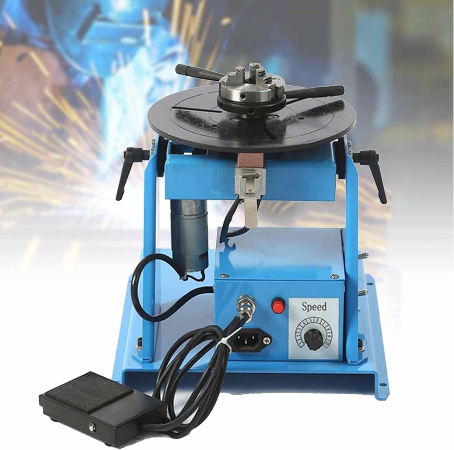 Welder positioner, 10/5 kg mini welding positioner, welding rotary table for welding pipe workpiece turntable with welding chuck