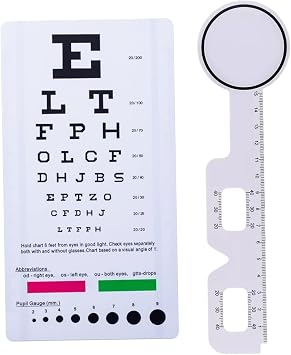 Eye Charts, Eye Chart, Snellen Chart Wall, with occluder for Exams, Office, School 2 Piece Set