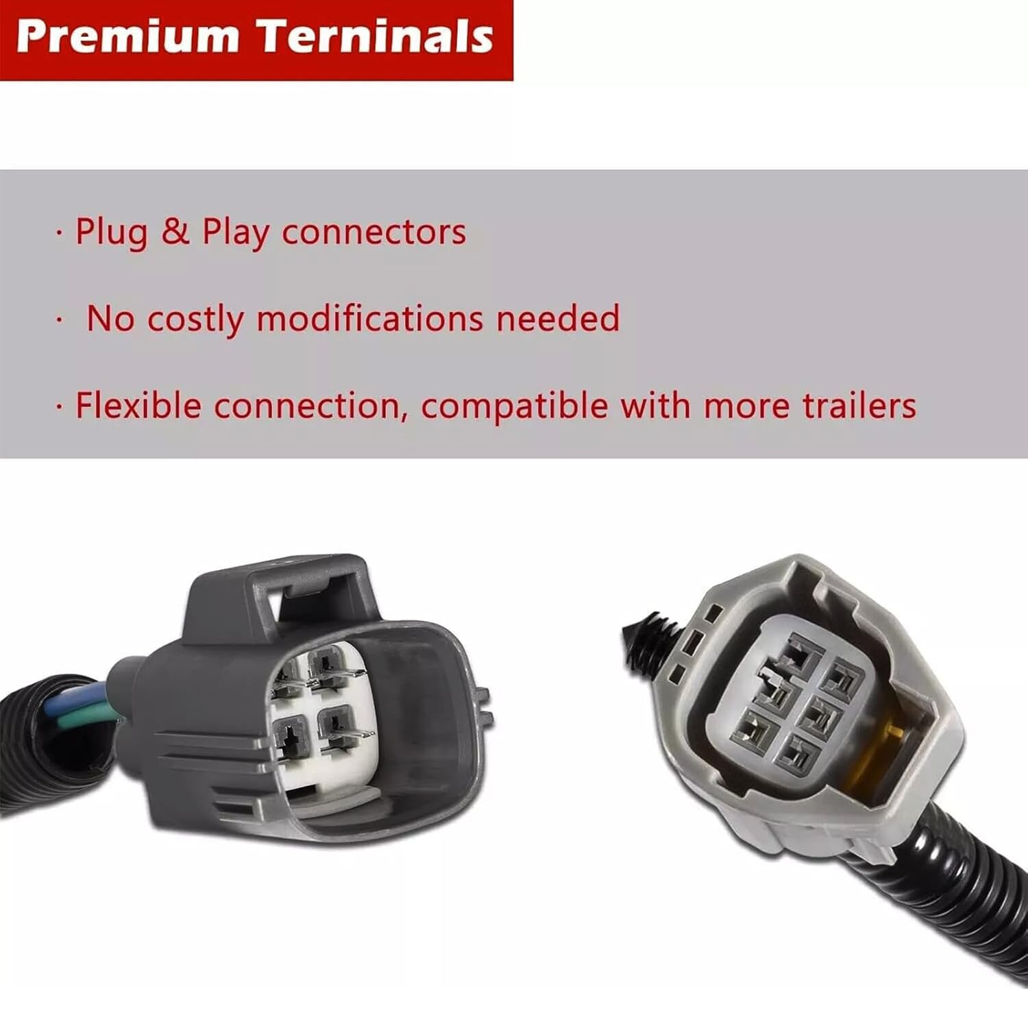 4-Pin Trailer Wiring Harness Compatible with 2007-2018 Jeep Wrangler JK, Jeep JK Trailer Harness, Tow Hitch Wiring Fit for 2-Door 4-Door Trailer Light Connect 74 Inches, Replacement 55124.