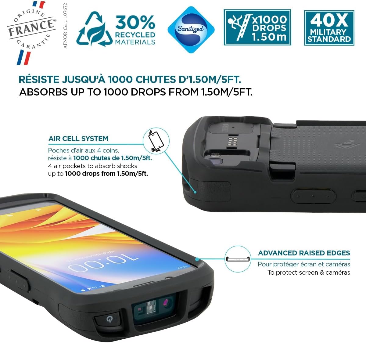 MOBILIS Rugged Case for Zebra TC53 - TC58 - FR55 Mobile Computer (Trigger)