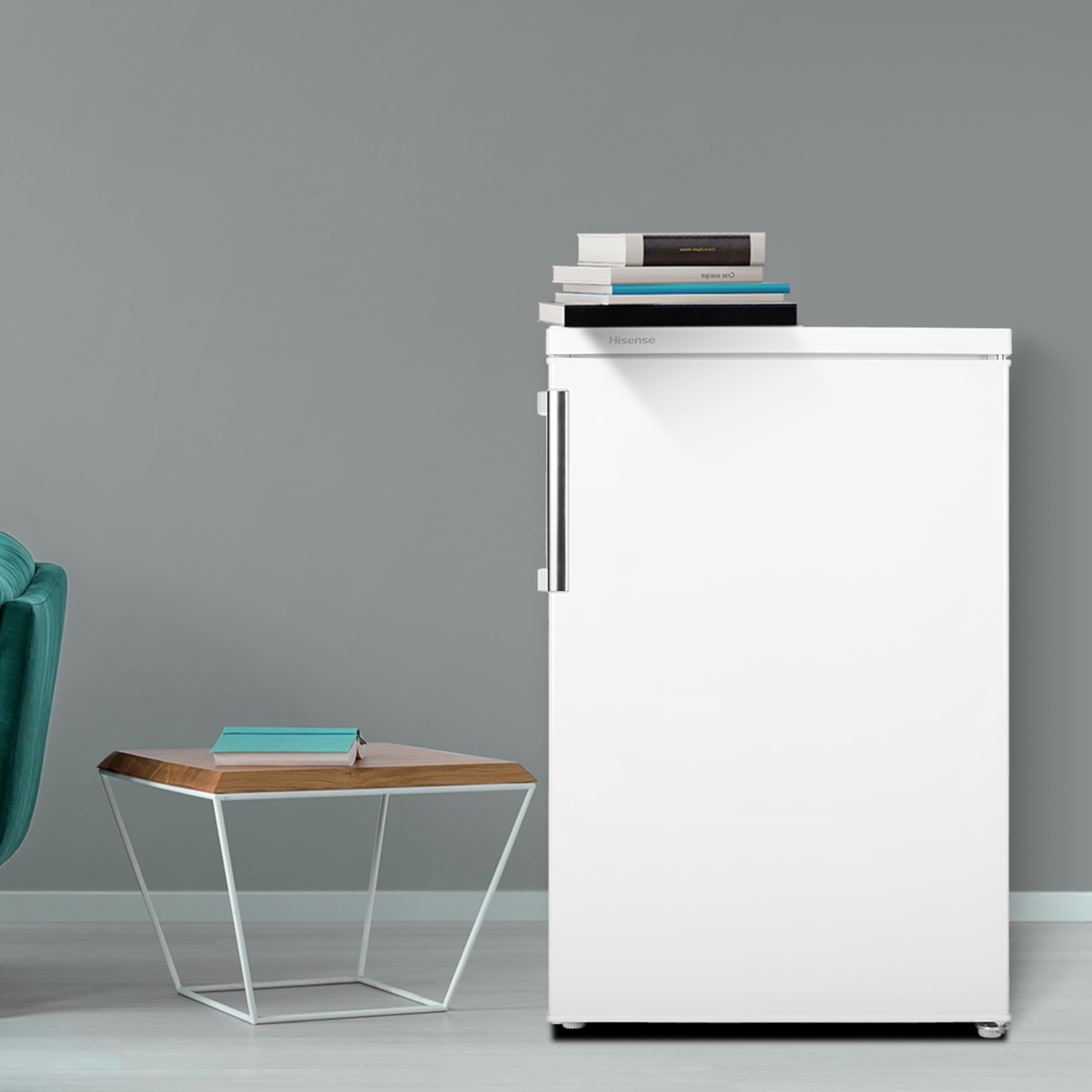 Hisense FV105D4BW21 56cm Under-Counter Freezer, 82-Litre Capacity, Reversible Door, 3 Freezer Drawers, White, E Rated — view 10