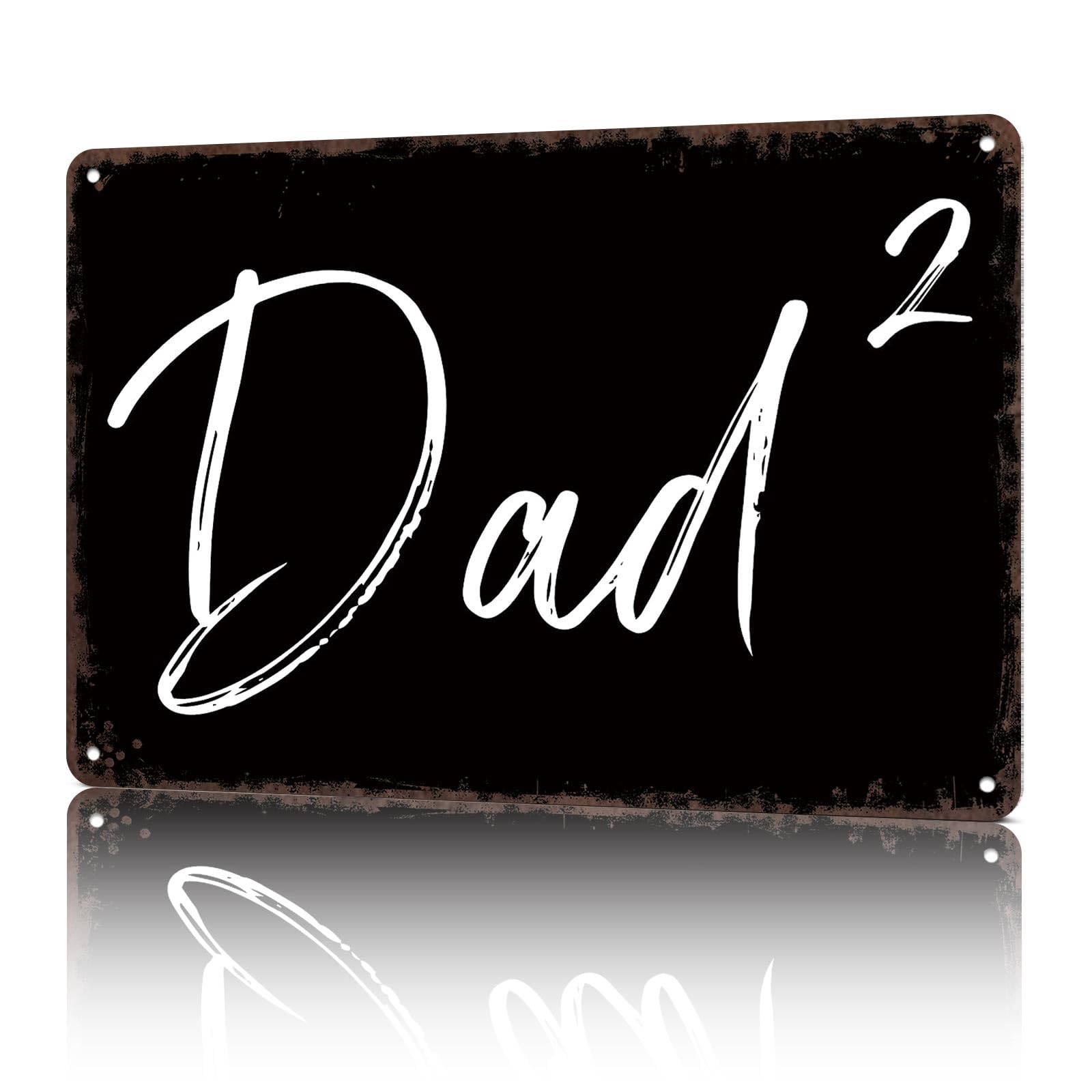 KWQDOZF Vintage Metal Signs Twin Dad Squared Funny Tin Sign Poster Wall Art For Home Room Bedroom Office Decor 8x12inch