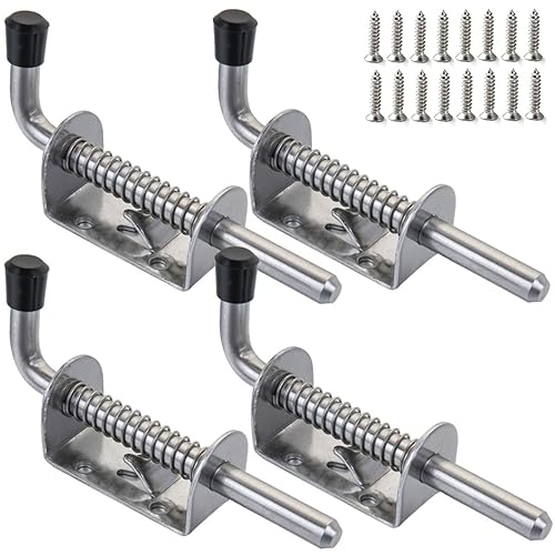 Pestillo de resorte de 5 pulgadas, perno de barril de acero inoxidable, pestillo de bloqueo con resorte para puerta de remolque, puerta de granero,