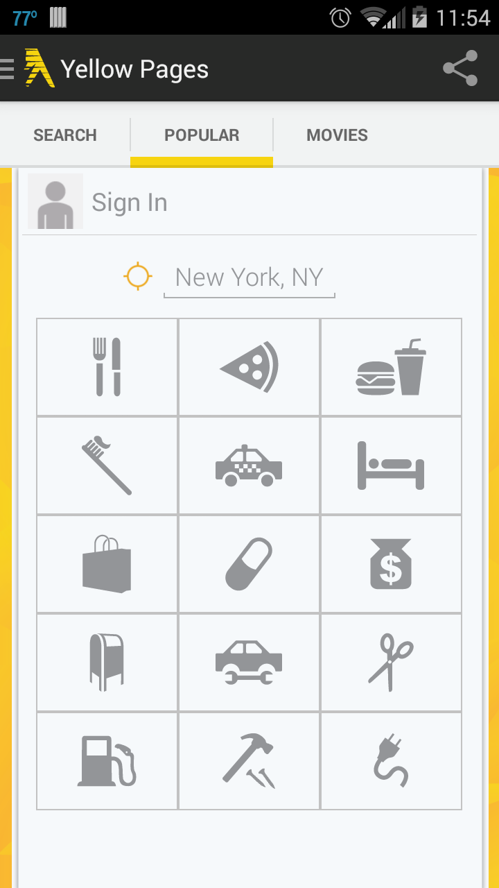Yellow Pages App on Amazon Appstore