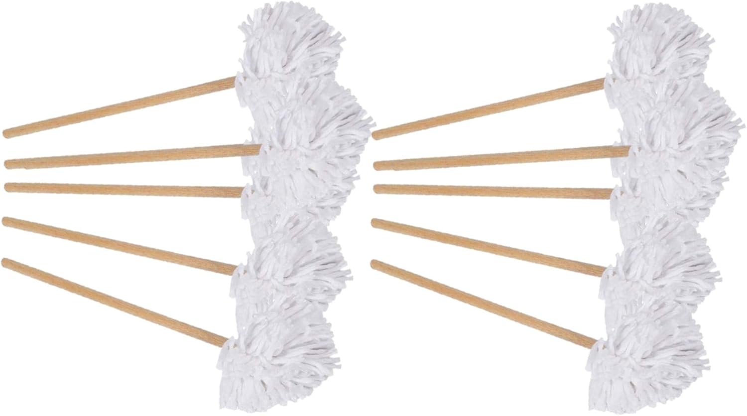 LAZER ELECTRICS Pack of 10 Traditional Wooden Dish Jug Mop 12" Long