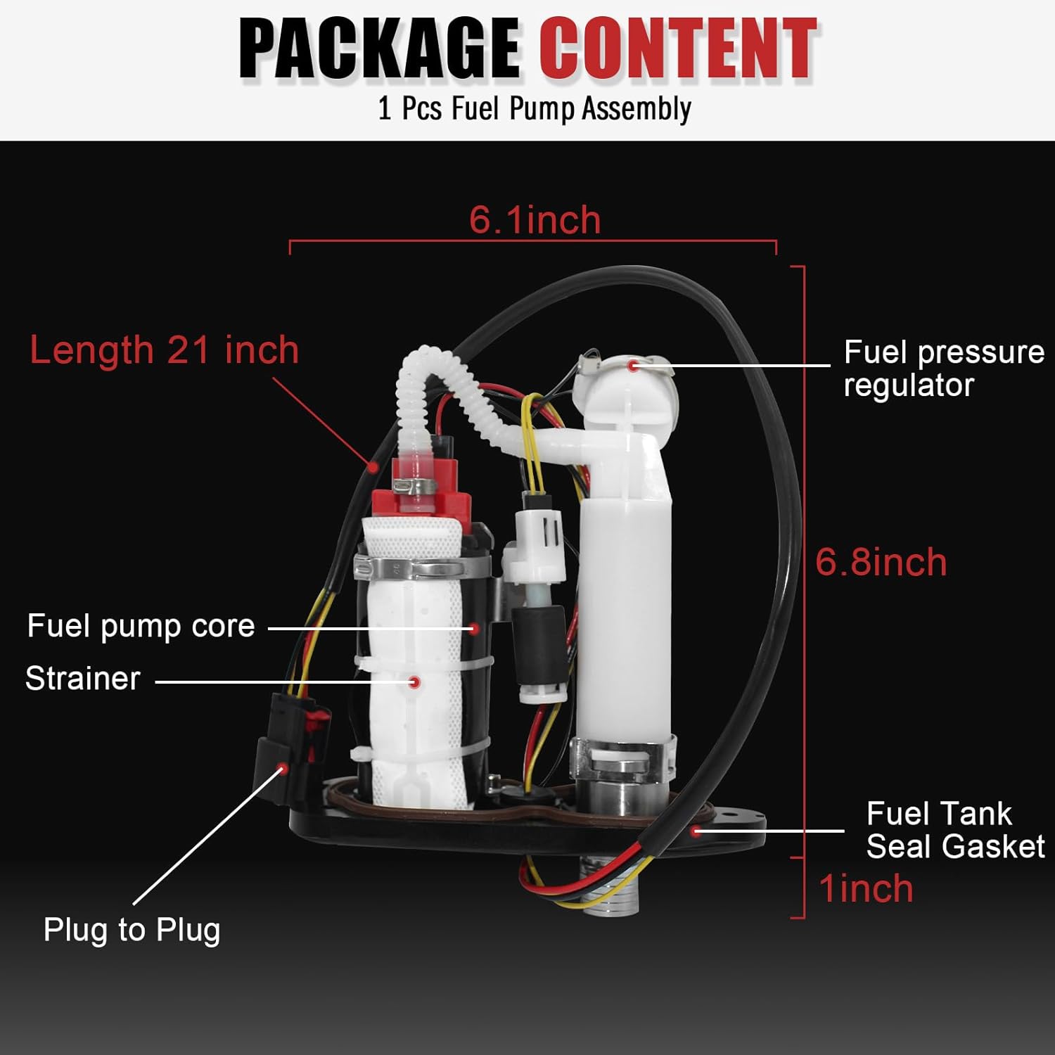 75268-07F 75305-07A Fuel Pump Assembly Compatible with Harley-Davidson Sportster 1200 883 2007-2019,fit for Forty-Eight, Iron 1200, Iron 883, Seventy-Two, XR1200 XL1200 XL883