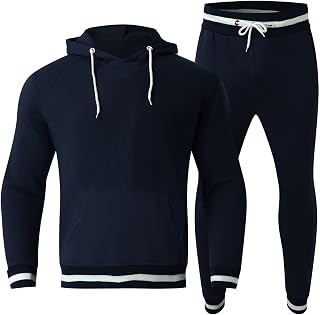 BFYSFBAIG Men's 2 Piece Casual Linen Outfits Tracksuit Muscle Suits Casual Running Sport Sweat Activewear 2 Piece Suit Pants Crew Neck Sweat with Jogger Bottoms Casual Jogging Sweatsuits