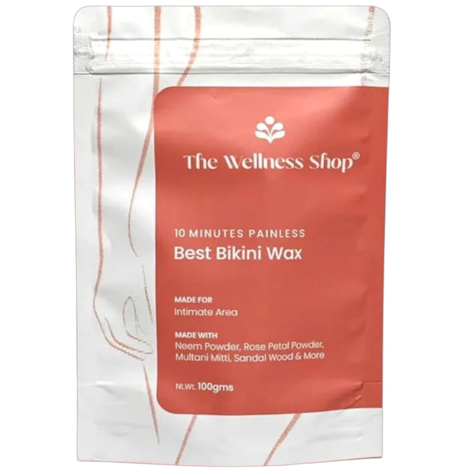 The Wellness Shop - Bikini Wax Powder 10 Minutes Herbal Hair Removal Wax Easy to use at home, No chemicals - No Irritation, No Skin rashes for Women and Girls (100g) (Bikini Wax)
