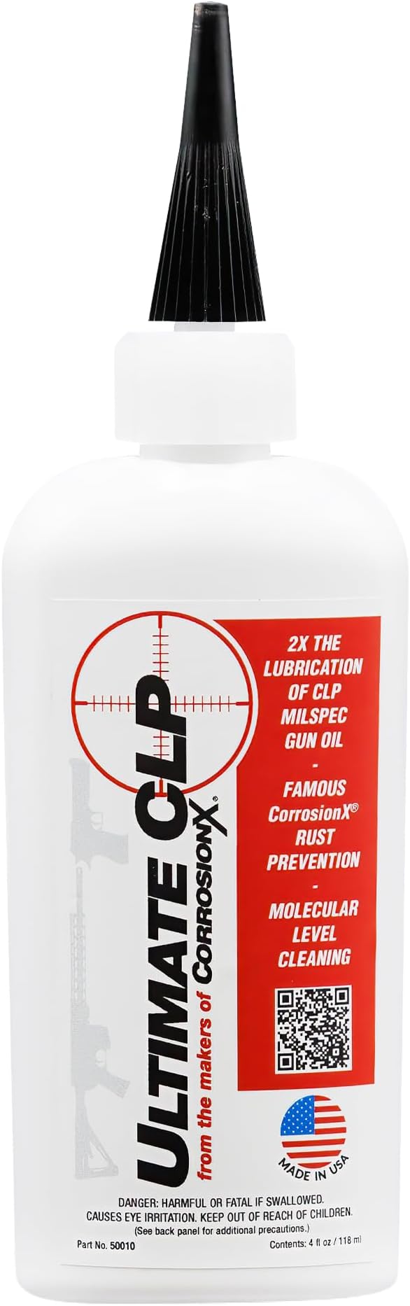 Ultimate CLP Gun Cleaner, Lubricant & Protectant, All Weather Rust Prevention Oil with Heat & Moisture Resistance for Gun Cleaning Kits & Long Term Firearm Storage, 4 Fl Oz | All Weather Rust Prevention Oil with Heat & Moisture Resistance for Gun Cleaning Kits & Long Term Firearm Storage