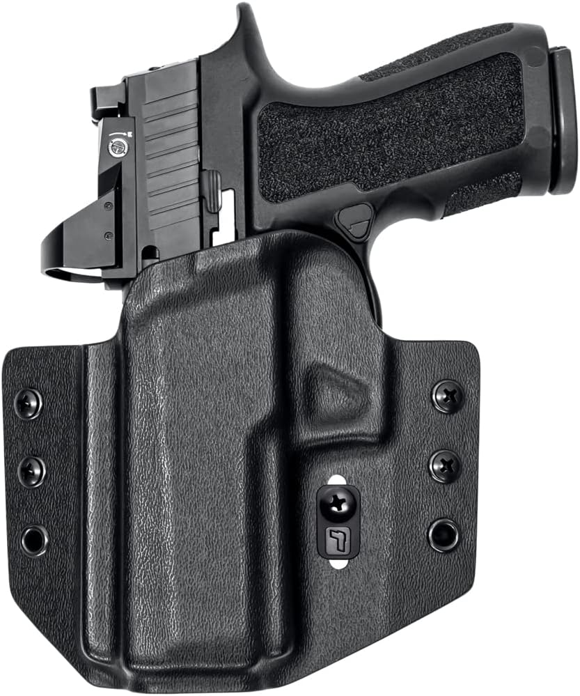 Tulster OWB Contour Kydex Holster in Left Hand fits: Sig Sauer P320 Compact/Carry/X-Series 9/40 | Optic Compatible Outside The Waistband Concealed Carry