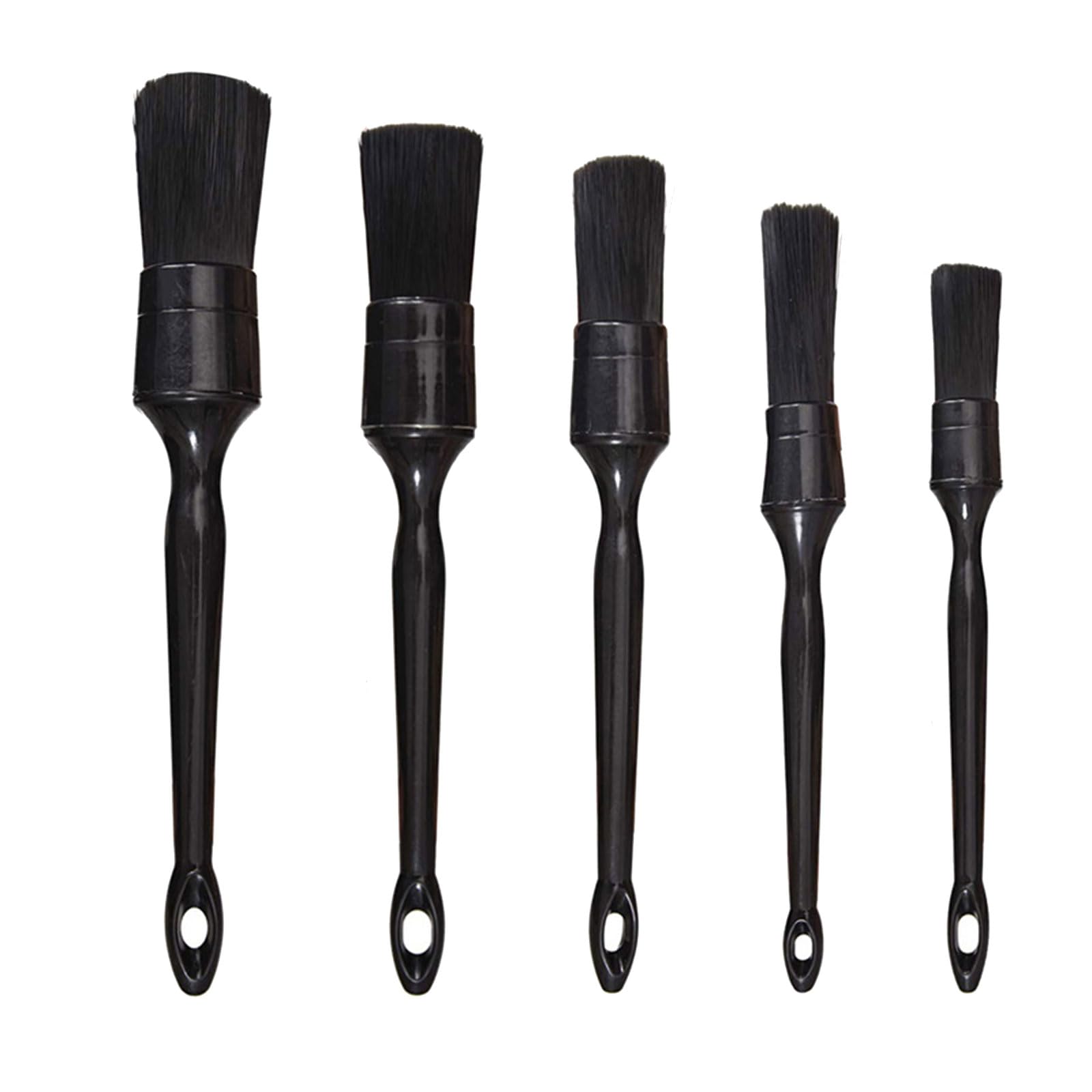 Ergonomic Handle Automotive Cleaning Brushes Set of 5 Sturdy PP Materials Snake Handle Brush Detail Brush