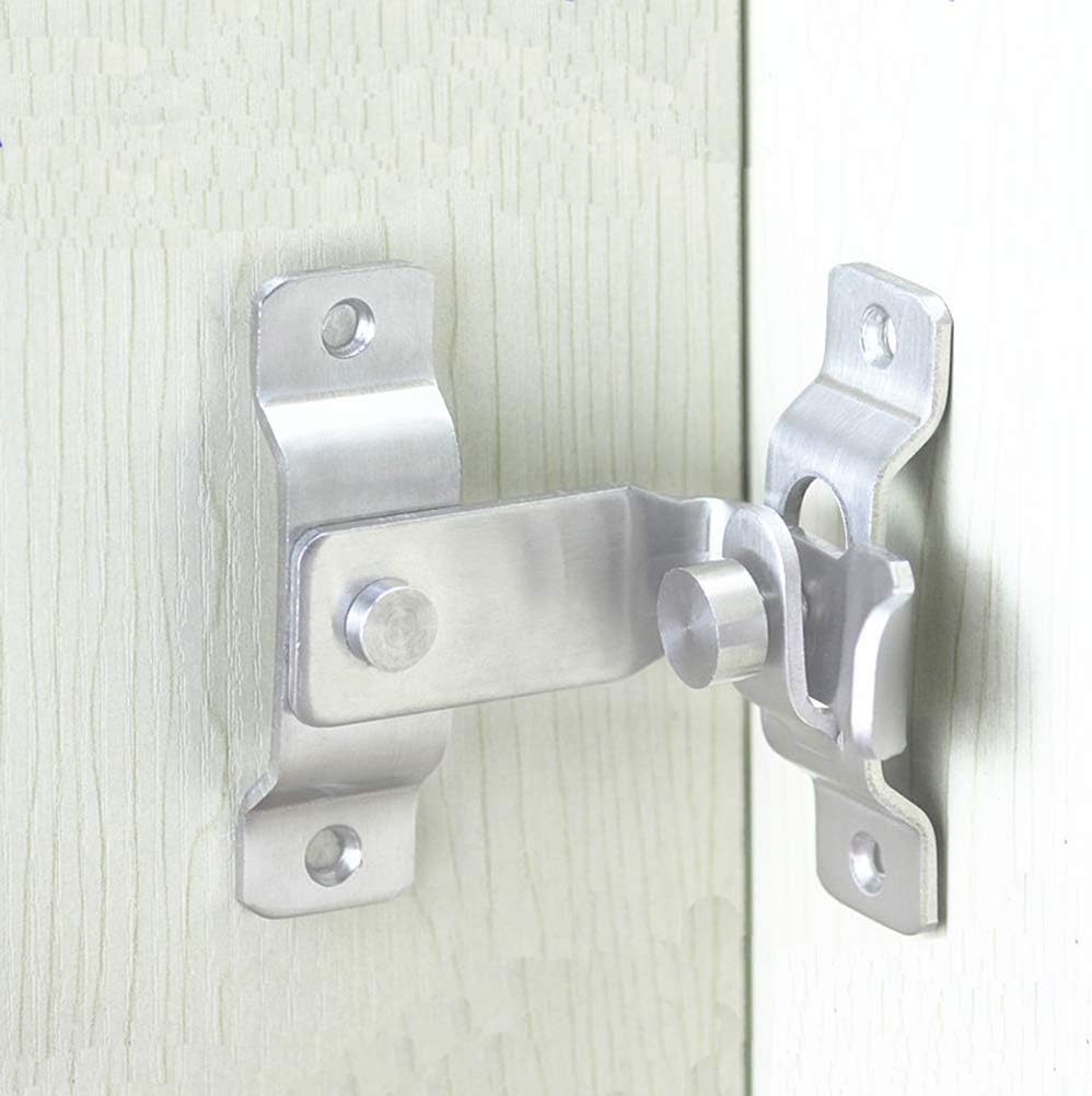 Flip Door Latch, 90 Degree Heavy Duty Stainless Steel Bar Gate Latches Safety Door Lock, Sliding Door Lock, Brushed Finish