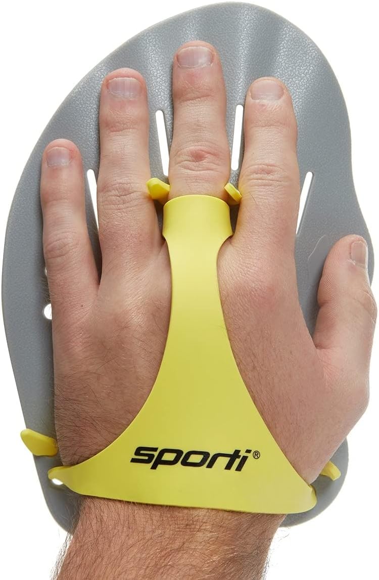 Sporti Performance Enhancing Swim Paddle(Medium), Silicone Cap & Anti-Fog Goggle Strap Set - The Ultimate Swimmer's Combo