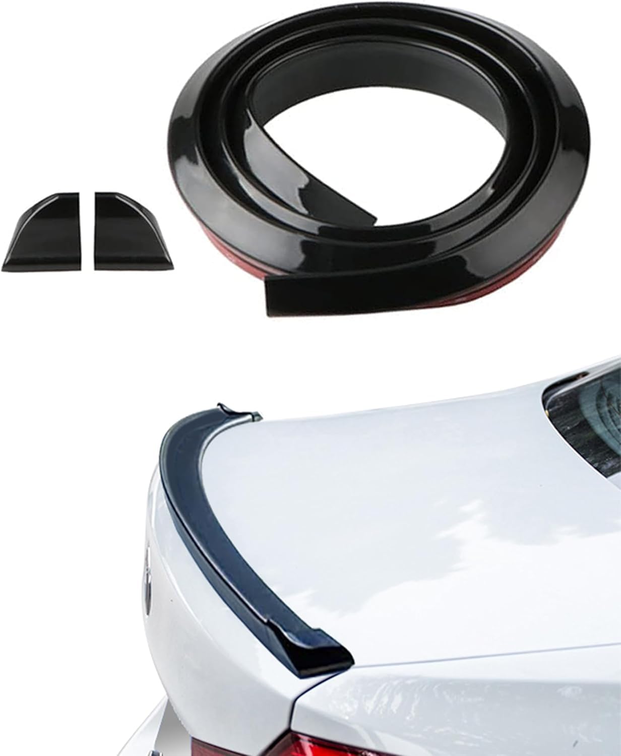 Woniyal Car Rear Trunk Spoiler Spoilers for Tesla Model 3 Model Y, Rear Roof Lip Splitter Sporty Aerodynamic Roof Lip Spoiler Auto Lip Tail Wing, 1.5 M X 3.5 Cm