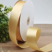 CC wonderland zone 1 Inch Champagne Gold Satin Ribbon Rolls25mm Wide x 91m Long for Gift Wrapping,Crafting,Florist