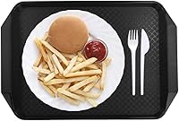 Vista 7 de Morcte 6 bandejas de plástico para servir comida rápida, 16.73 x 11.73 pulgadas