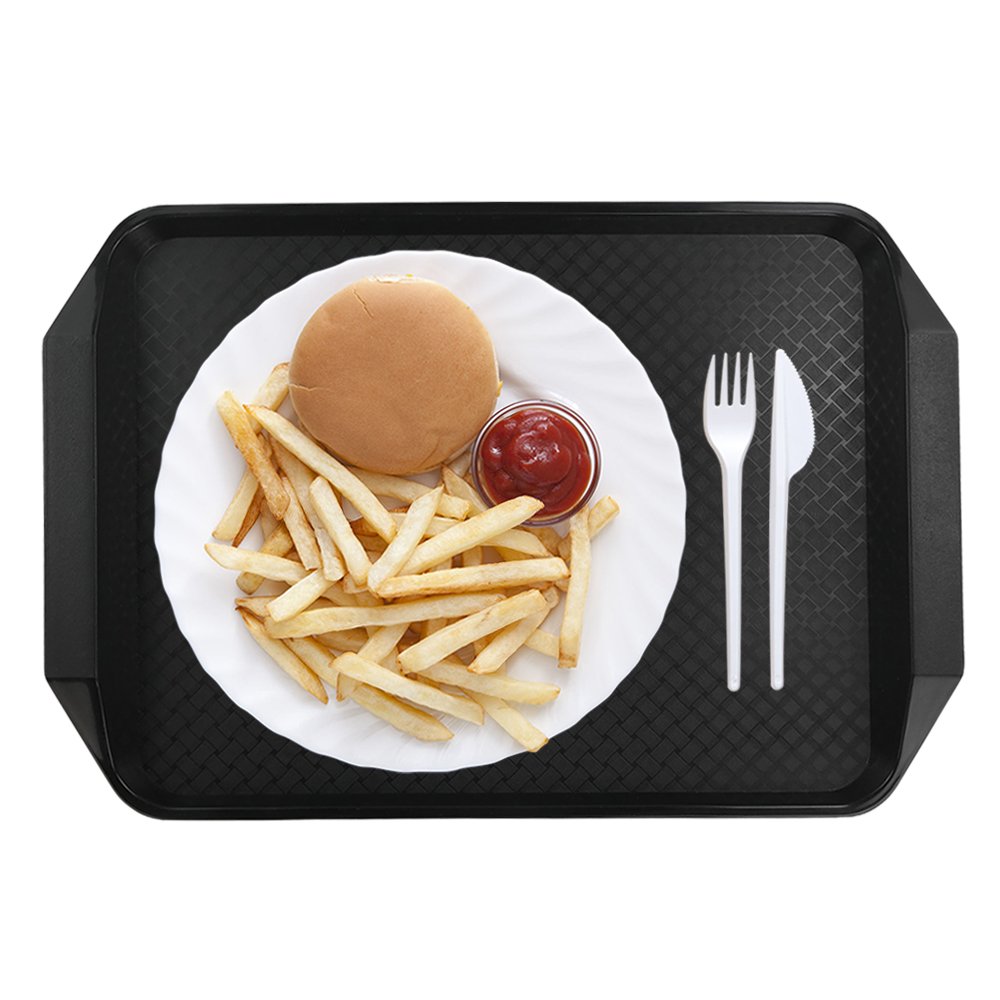 6-Pack Bandejas de Plástico para Servir, Bandeja de Servir Comida Rápida