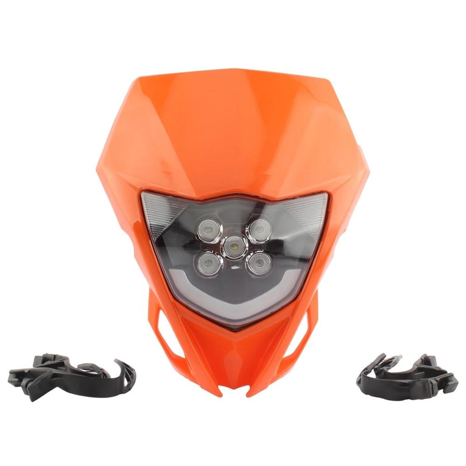 Motorcycle LED Headlight Motorcycle LED Headlight Plate For WR YZ 250 450 Headlamp Fairing Dirt Bike Motocross Accessories Motorcycle LED Spotlight(البرتقالي)