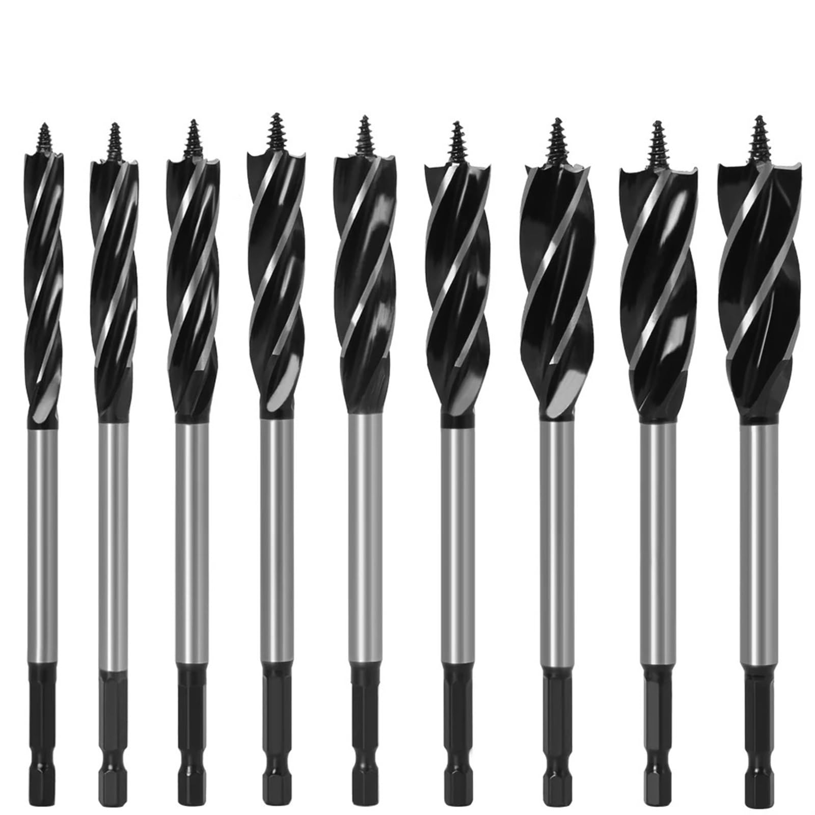 Ensemble de 4 à 9 forets hélicoïdaux for Bois Coupe Rapide, Outil Menuisier et d'ébénisterie, idéal for Le Travail du(6pcs A)