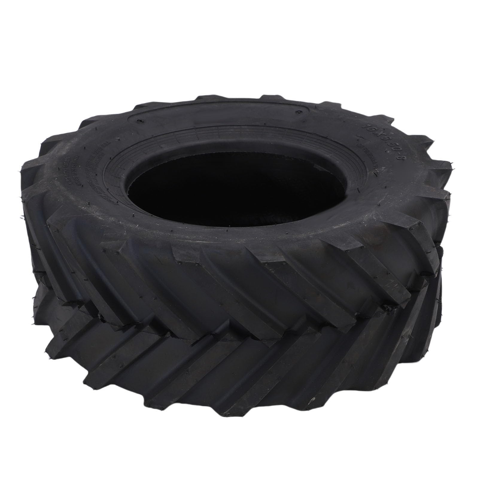 Tbest Pneu sans Chambre à Air 16 X 6,50 8, Très Résistant, Traction élevée, Tracteur Agricole pour Tondeuses à Gazon, VTT, Motoculteurs, équipement Agricole, Taille 5, 4 Plis, Toutes