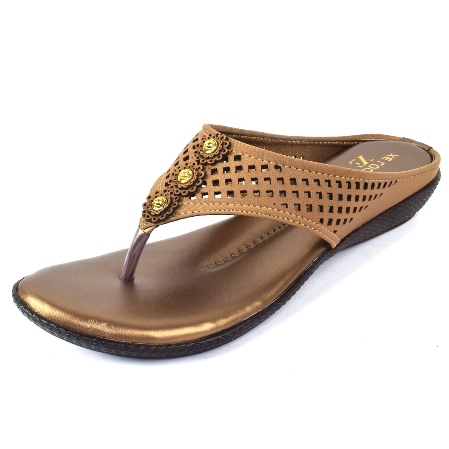 XE Looks Copper Lazer Comfort Slippers Flip Flop for Women (B08P5P6L75) Amazon Price History, Amazon Price Tracker