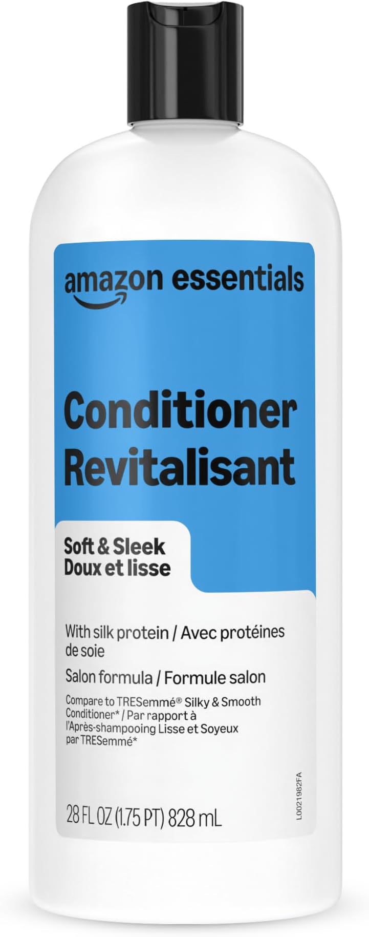 Amazon Basics Soft & Sleek Anti-Frizz Conditioner for Dry or Damaged Hair with Argan Oil & Silk Proteins, 28 Fluid Ounce