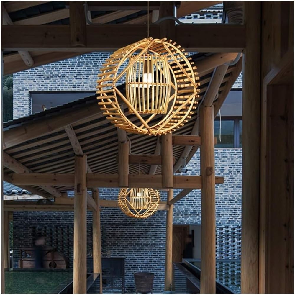 Suspension de style japonais en bois rustique pour salon de thé et chambre