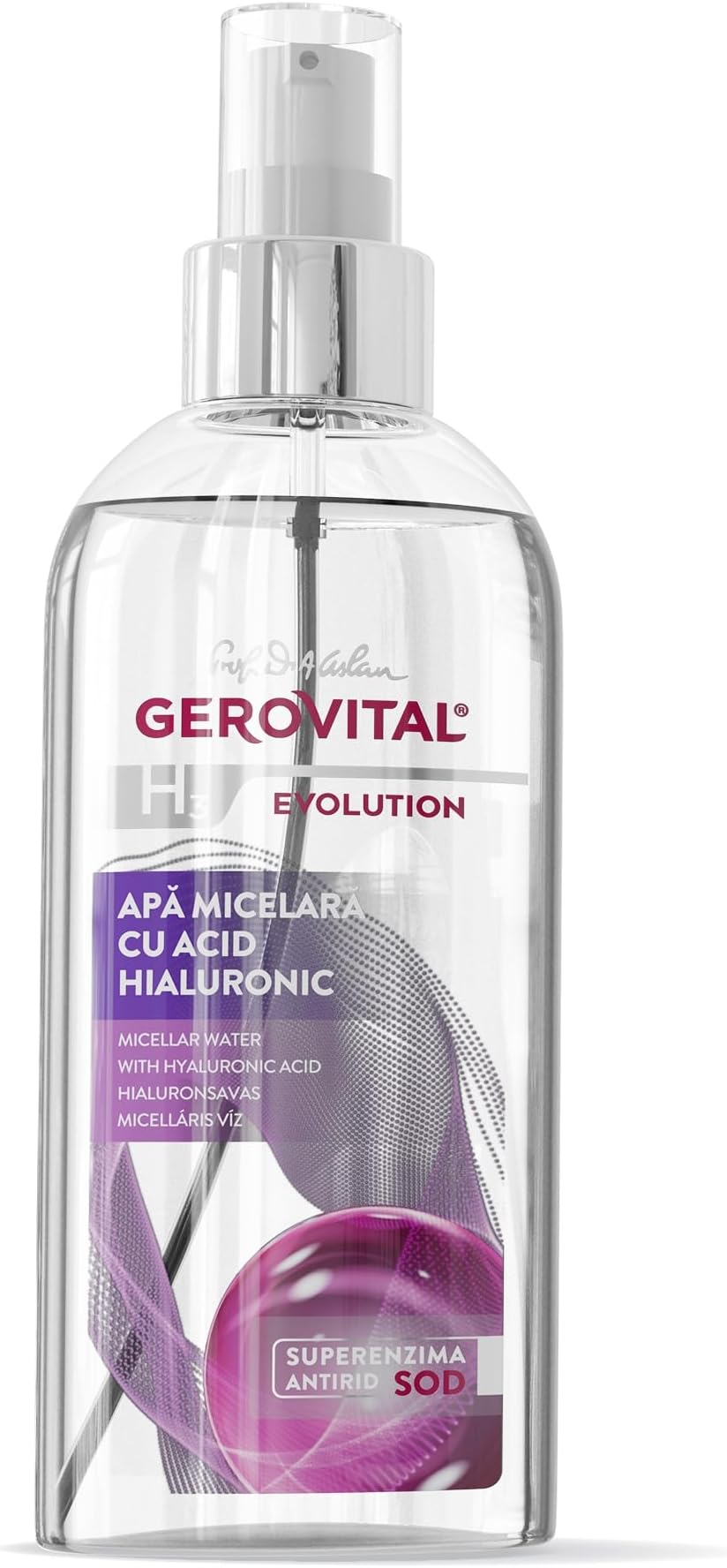H3 Evolution Micellar Water with Hyaluronic Acid – Gentle Makeup Remover for Face, Eyes & Lips, Alcohol-Free, For All Skin Types, 150ml