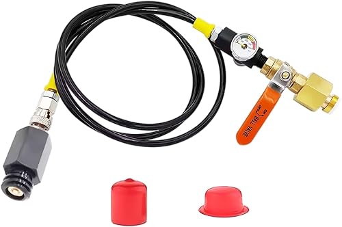 Miniatura 9 de Soda Terra Maker - Adaptador de CO2, manguera adaptadora de conexión rápida Co2 con manómetro de presión de 3500 psi, compatible con máquina de agua