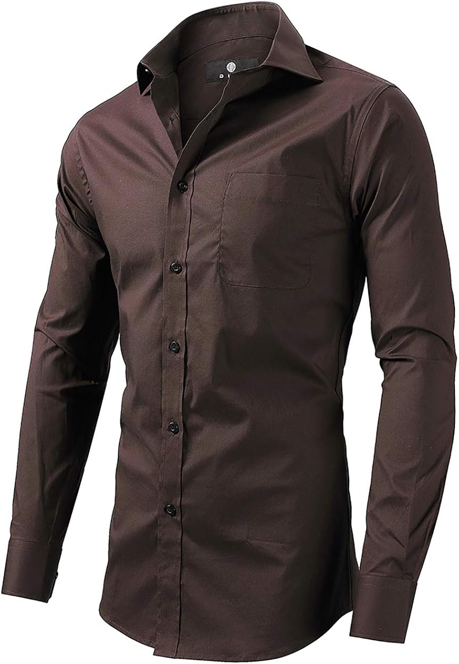 diig Dress Shirt for Men - Slim Regular Fit Work Shirt, White Red Blue XS M 2 XL at  Men’s Clothing store