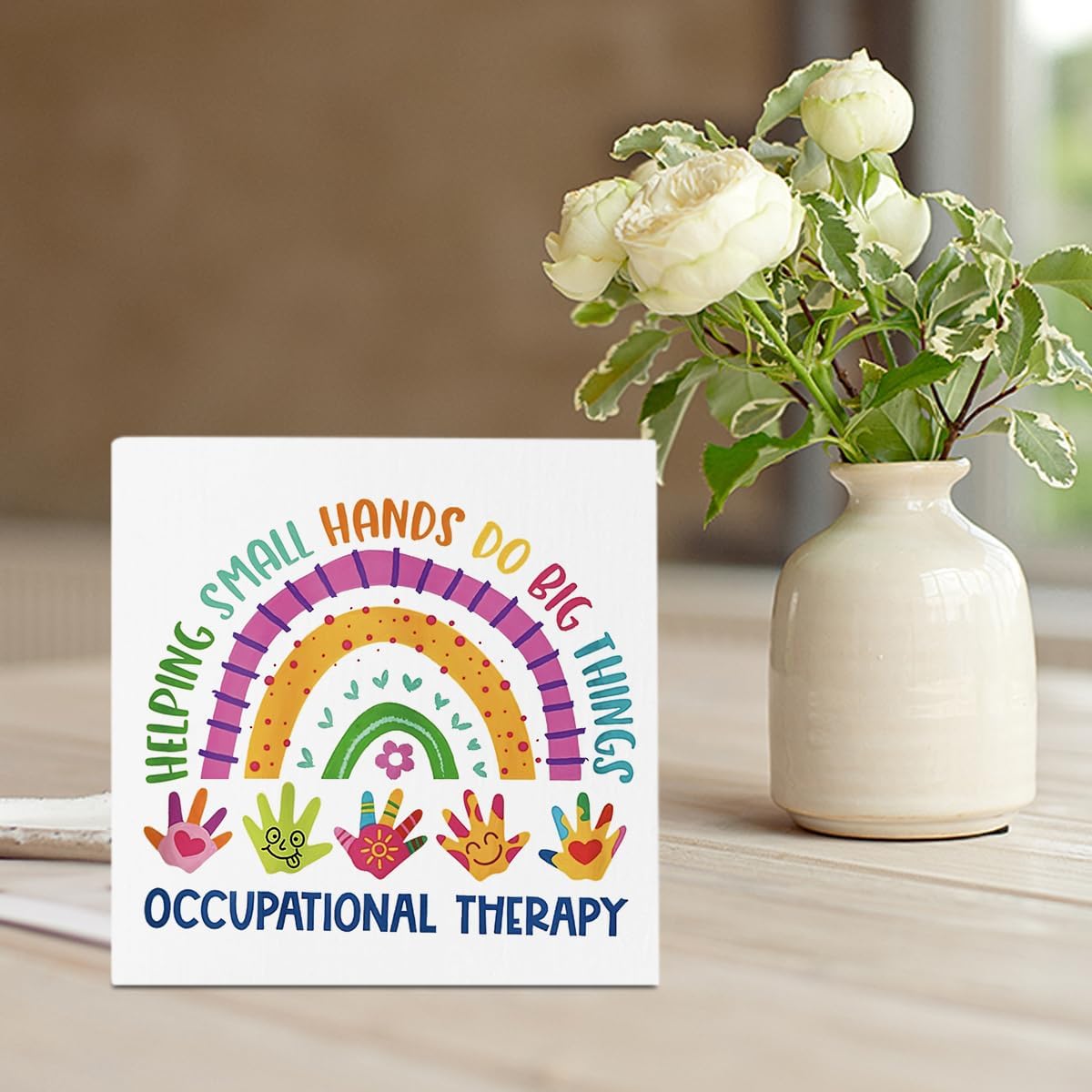Occupational Therapy Office Decor Gifts for Women Men Thank You Appreciation Birthday Chirstmas Gifts for Occupational Therapist OT Wooden Decor Sign for Home Office Desk Table Shelf 5X5 Inch Tub1713 - Image 4