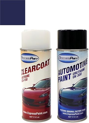 ColorRite - Aerosol para Mazda MX-5 Pintura de retoque automotriz – Stormy Blue Pearl Clearcoat 35J – Color + Paquete de capa transparente
