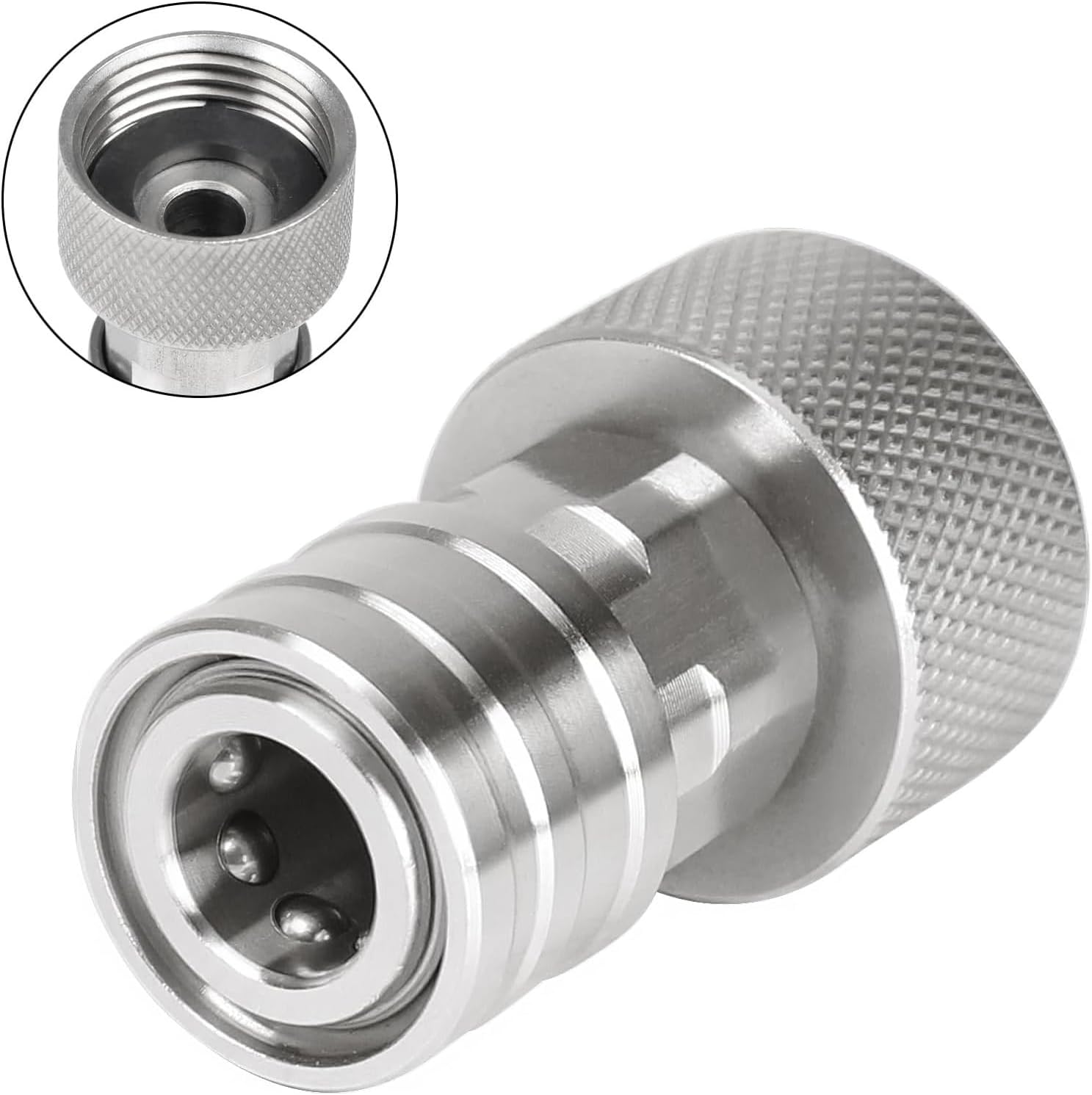 1 3/4" to 1/4" Garden Hose Adapter Stainless Steel Pressure Washer Nozzle for Car Wash Garden Hose Sprayer Adapter