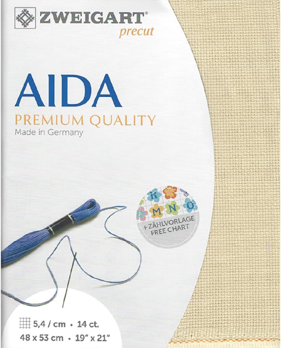 Zweigart Stern-Aida 14. Size 19 × 21 Inches. Color 3740 Parchment. Original from Europe