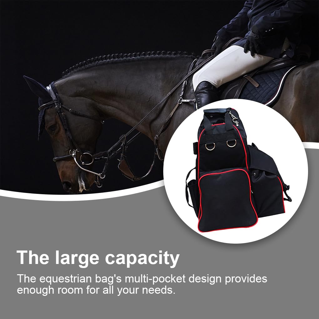 Zaino per equitazione Stivali Guanti Tessuto Oxford Borsa dal design ergonomico Grande capacità con multi tasca per lo sport
