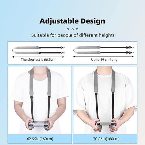 Miniatura 3 de Correa de cuello de PU correa de hombro ajustable controlador RC acollador para DJI RCRC 2RC Pro Drone Accesorios de control remoto, Gris