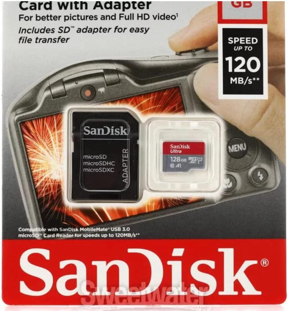 Verified by SanFlash for Amazon 770-6747-743 Sandisk Ultra 128GB microSD Memory Card for Fire Tablets and Fire -TV