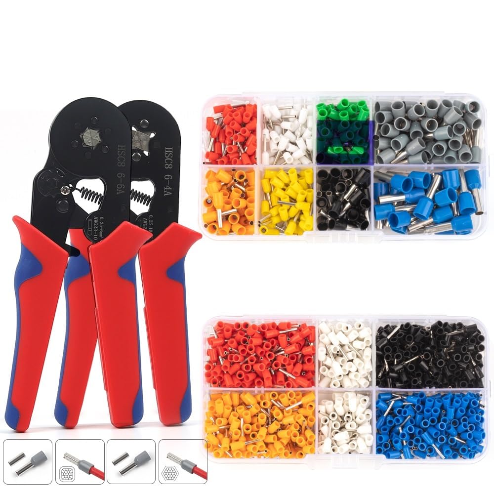 AARTERZZA VE Terminal Crimping Pliers HSC8 6-4A 6-6A Crimper Wire Ferrule Crimper Tools Household Electrical Terminal Kit(Only Black 6-6 Tool)