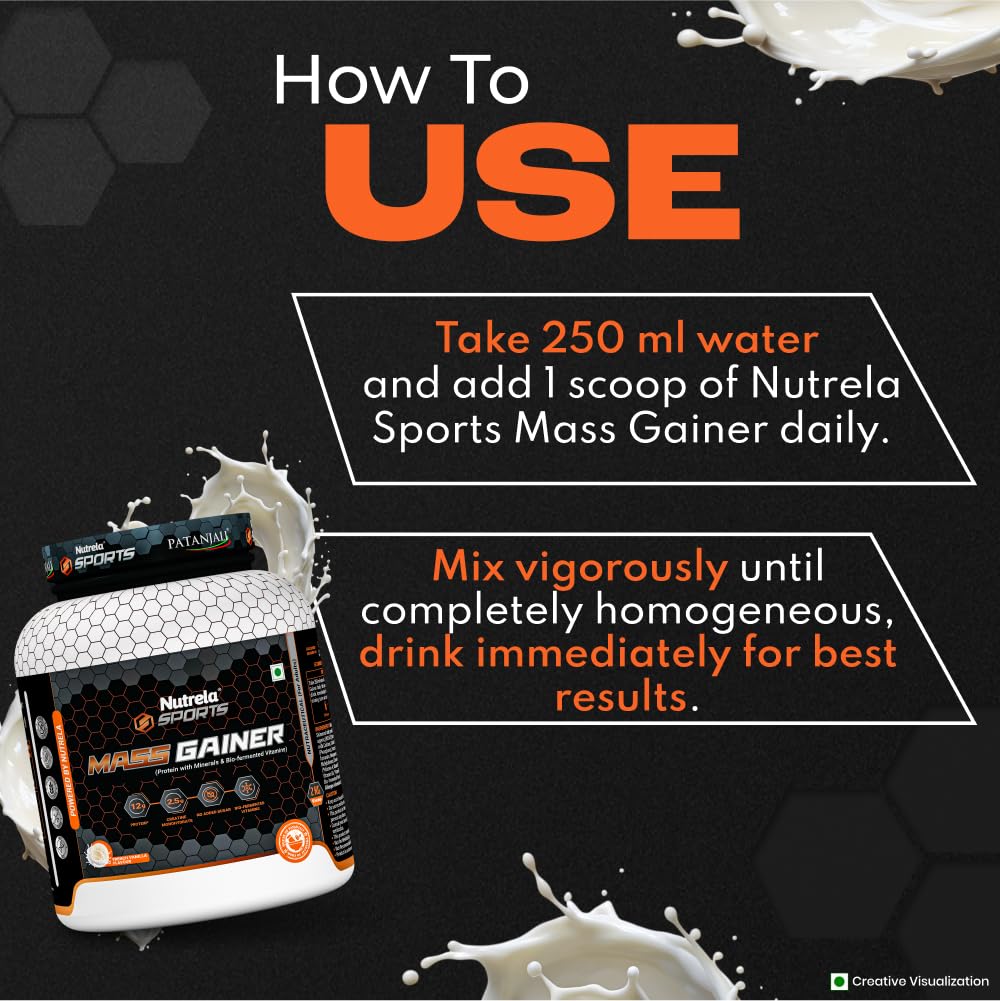 Nutrela Sports Mass Gainer-2KG (Vanilla Ice Cream) — Amazon image 5