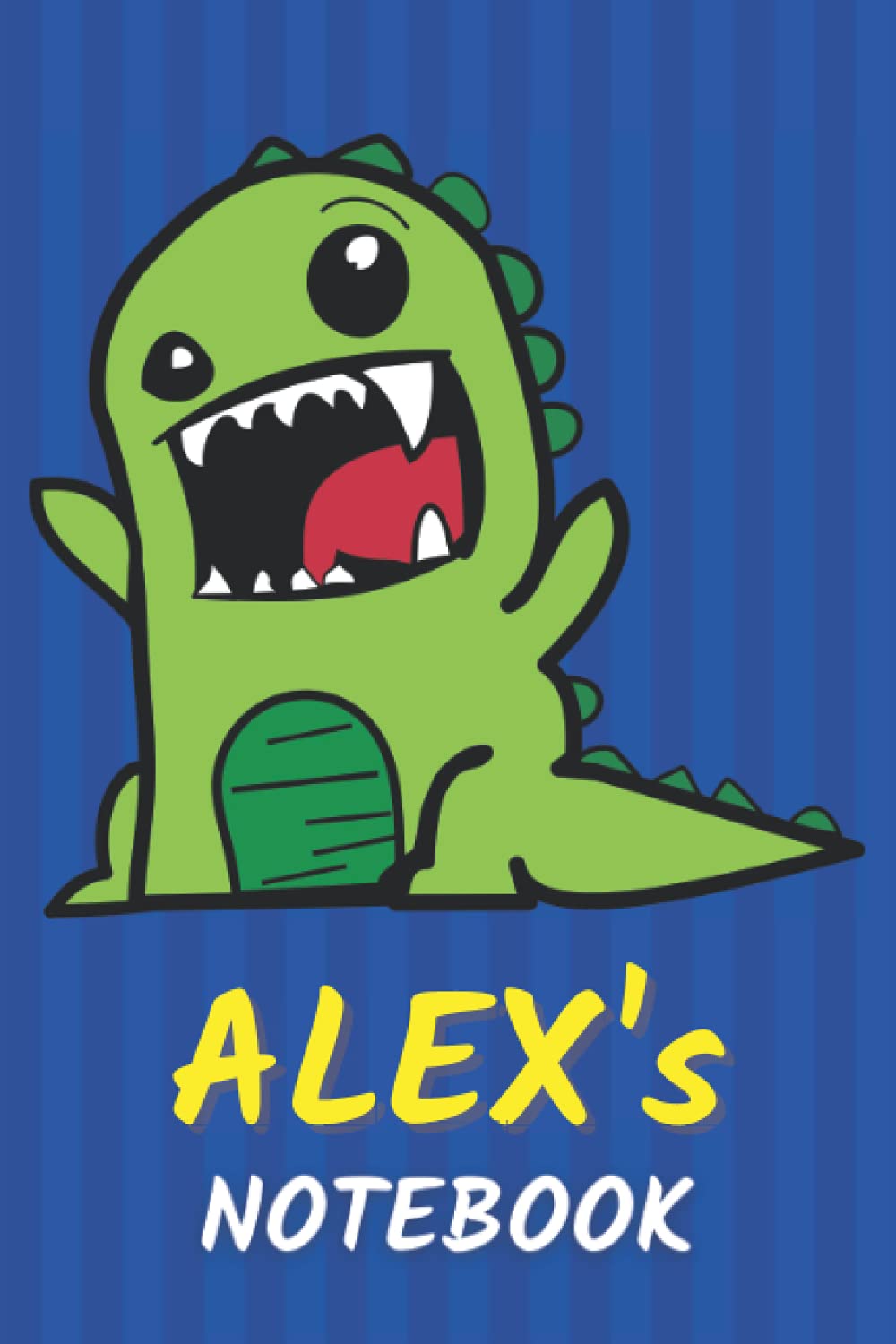 Alex's Notebook: T-Rex Dinosaur Personalized Journal For Alex