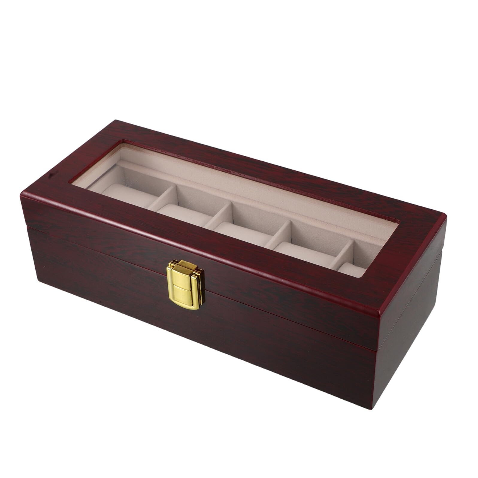 ifundom Caja de Reloj para Hombre de Madera Lacada Estuche Portátil con Compartimentos Organizador de Relojes para Viajes y Hogar Caja de Almacenamiento de Relojes