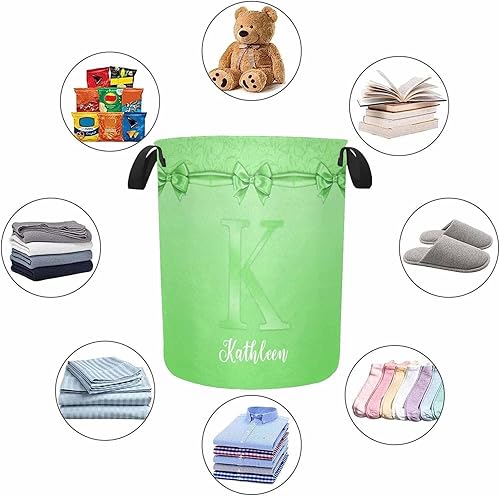 Miniatura 10 de Cestas personalizadas con nombre de la familia, cesta verde personalizada con nombre para niños, niñas, mujeres, hombres, cesta de almacenamiento