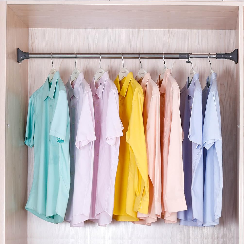 Hershii Dusche Teleskopstange ohne Bohren Fensterstangen mit Spannung Verstellbare Duschvorhangstange 114.5-170cm, Ø 29,4/25,4mm, rostfreier Stahl, für ihre Gardinen, Garderobe, Trennwand und Balkon