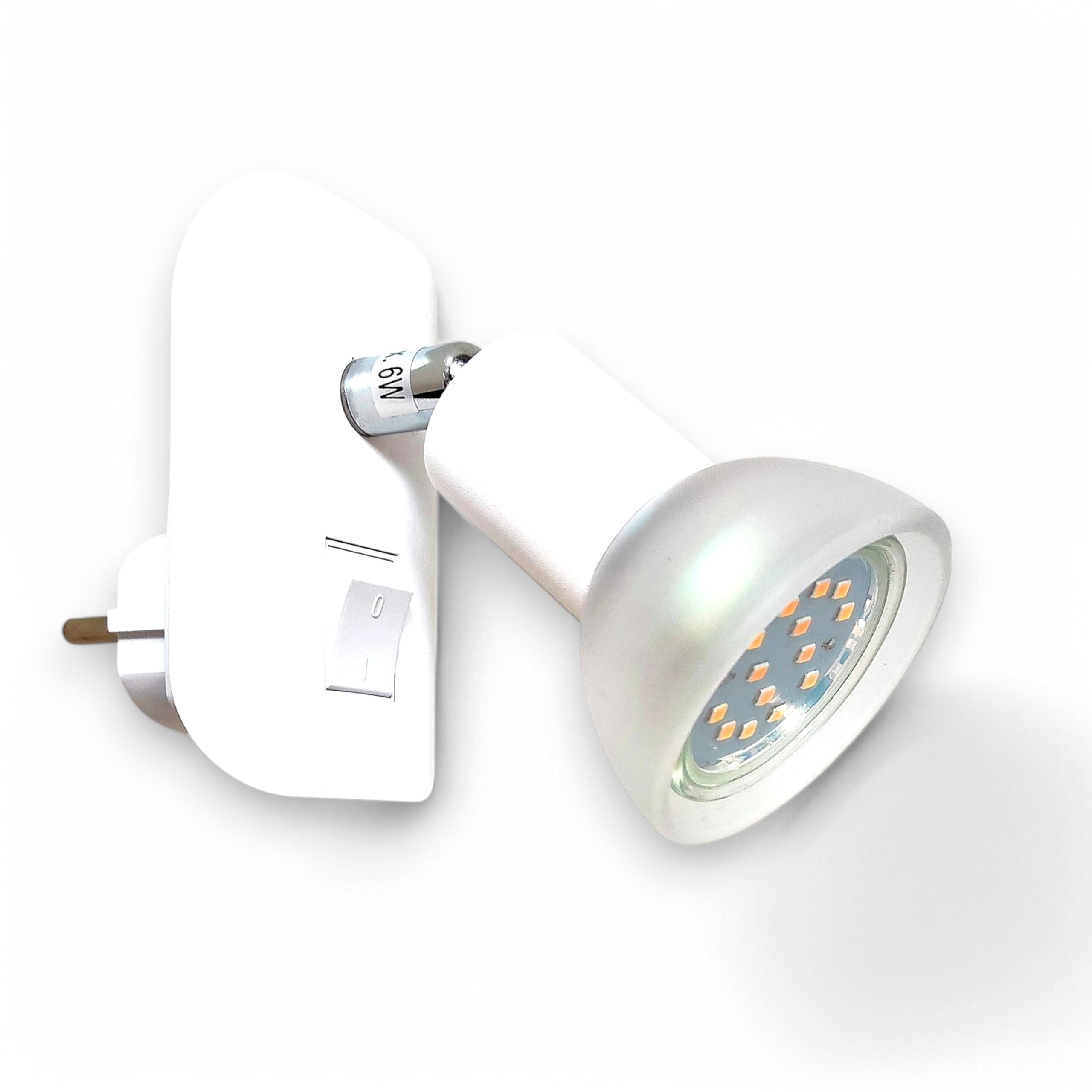 Trango Luz De Enchufe LED 11-046 *CALI* En Blanco Mate Con Pantalla De