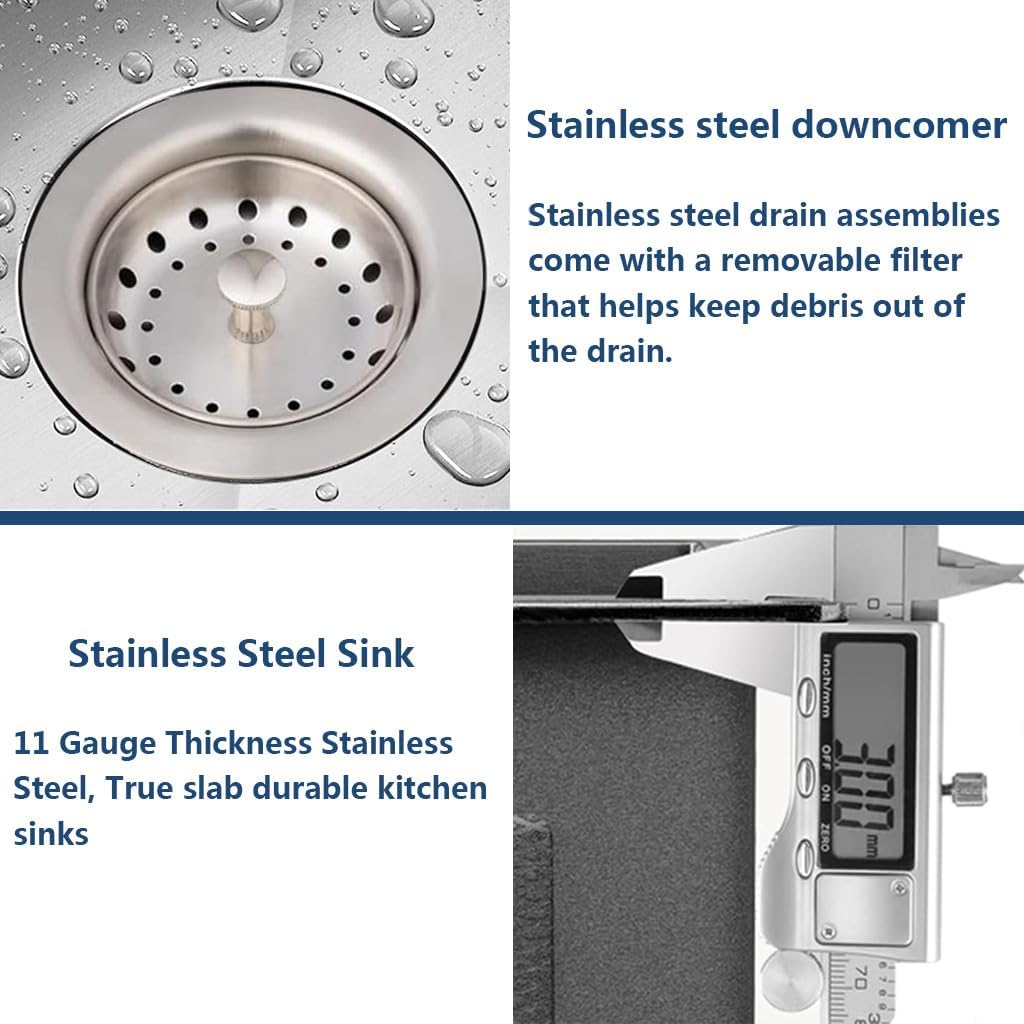 ARTLINE Drop In Stainless Steel Kitchen Sink, 3 Hole Topmount Single Bowl Workstation Sink, Farmhouse Workstation sink with Multiple Accessories (23.6 x 17.7in)