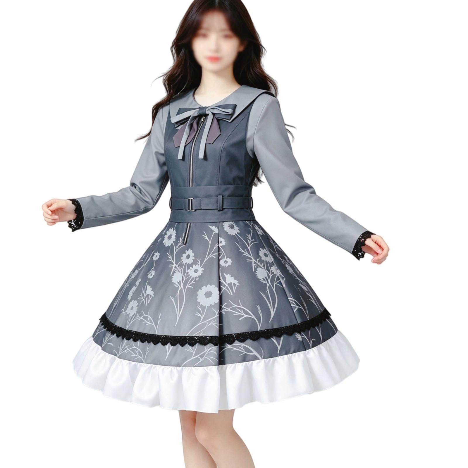 Halloween Kostüm für Erwachsene, Karneval Rollenspiel Cosplay Komplettset – Akiyama Mizuki Stil