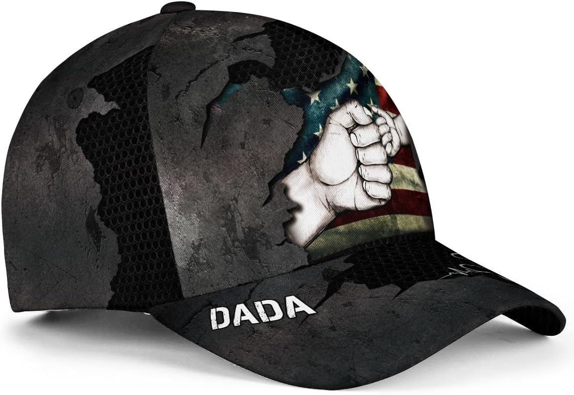 CHIARA CONTI11 Dada Hat, Fathers Day Hats for Men, Cap for Dads, Daddy Hats Men, Fist Bump American Flag Baseball Cap