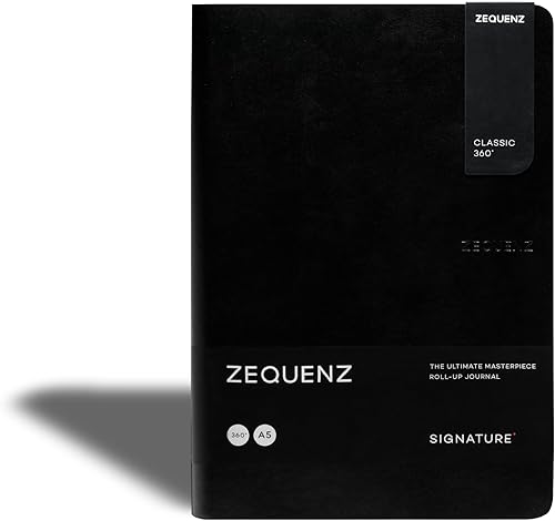 Zequenz Classic 360 - Cuaderno de tapa blanda (5.5 x 7.9 in), color negro. Zequenz Classic 360 Cuaderno de tapa blanda, diario encuadernado suave,