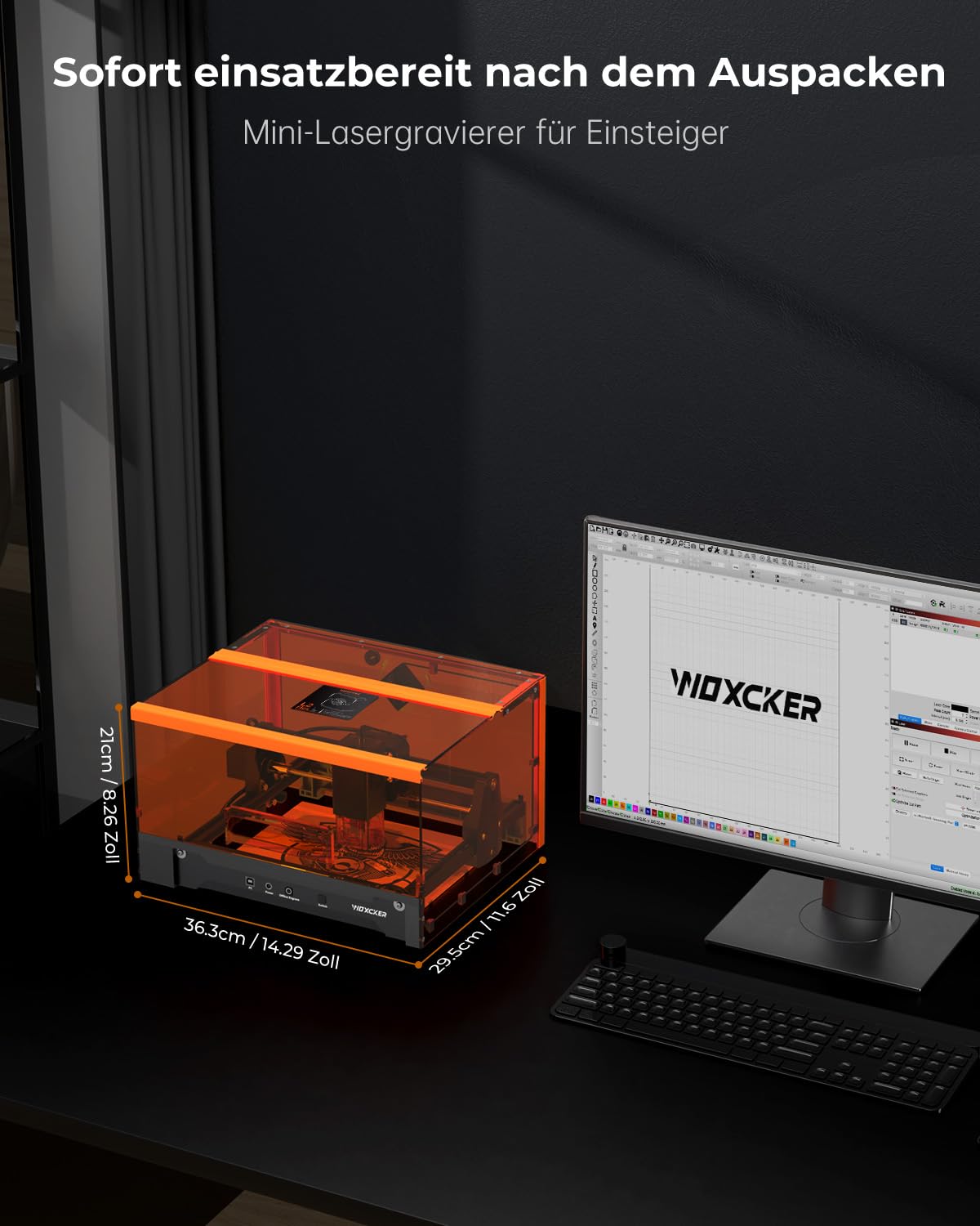 Laser Graviermaschine, L2 Flex 10W Beiliegender Lasergravur Maschine, CNC Graviermaschine Hochpräzise Laser Cutter 150x200 mm Arbeitsbereich für Holz, Metall, Acryl, Glas, Leder