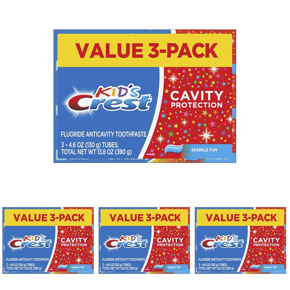 Kids Cavity Protection Toothpaste, Sparkle Fun Flavor, 4.6 Ounce (Pack of 12)